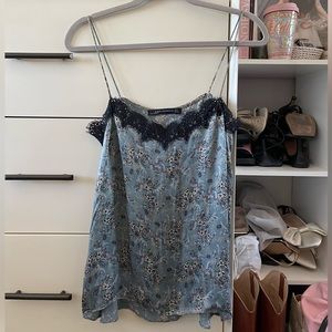 ZARA PRETTY LACE PRINTED SILKY CAMI | Size M